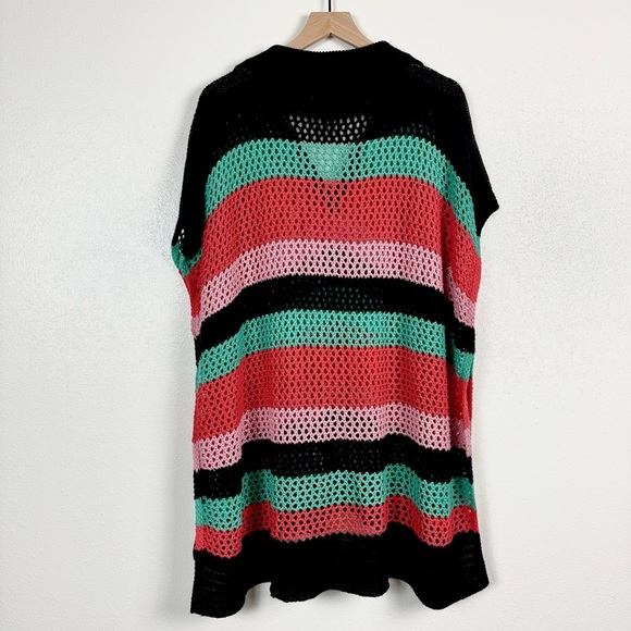 Free People One Size Crochet Striped Tunic - Picture 3 of 5